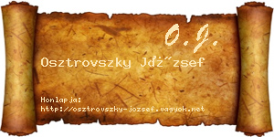 Osztrovszky József névjegykártya